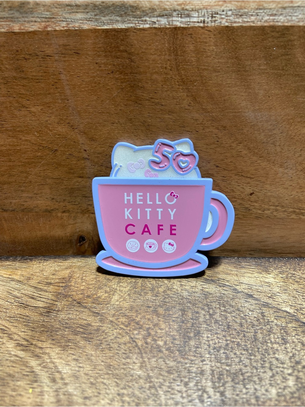 Sanrio Hello Kitty Café Pink 50th Anniversary Cup Enamel Pin